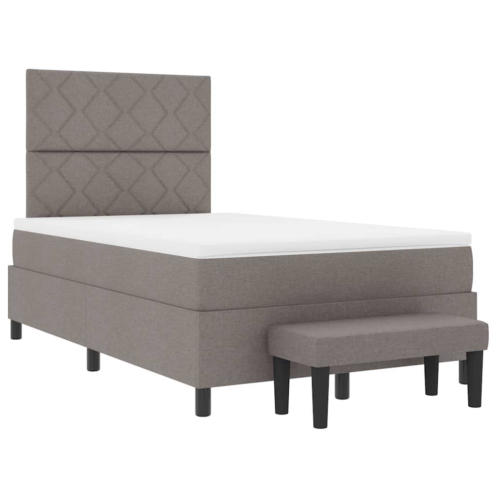 Box spring seng med hovedgærde Gråbrun 120 x 190 cm Stof