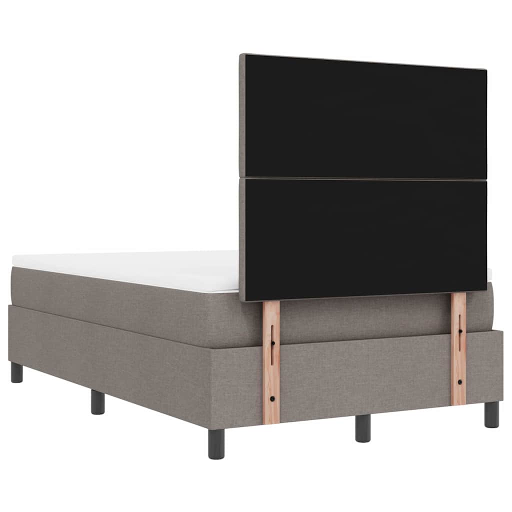 Box spring seng med hovedgærde Gråbrun 120 x 190 cm Stof