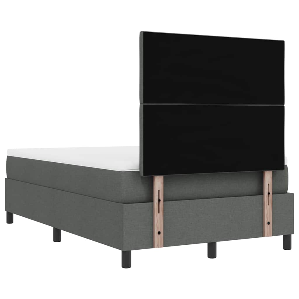 Box spring seng med hovedgærde Mørkegrå 120 x 200 cm Stof