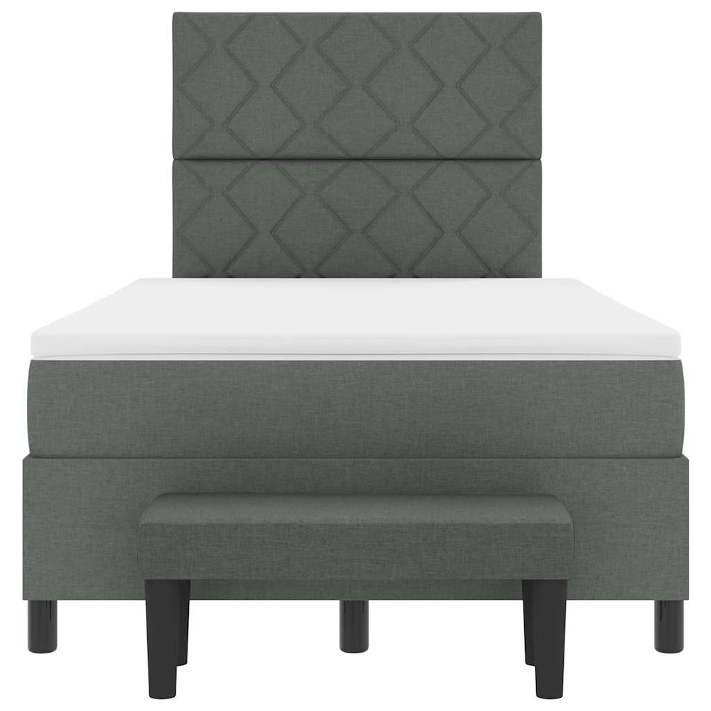 Box spring seng med hovedgærde Mørkegrå 120 x 200 cm Stof