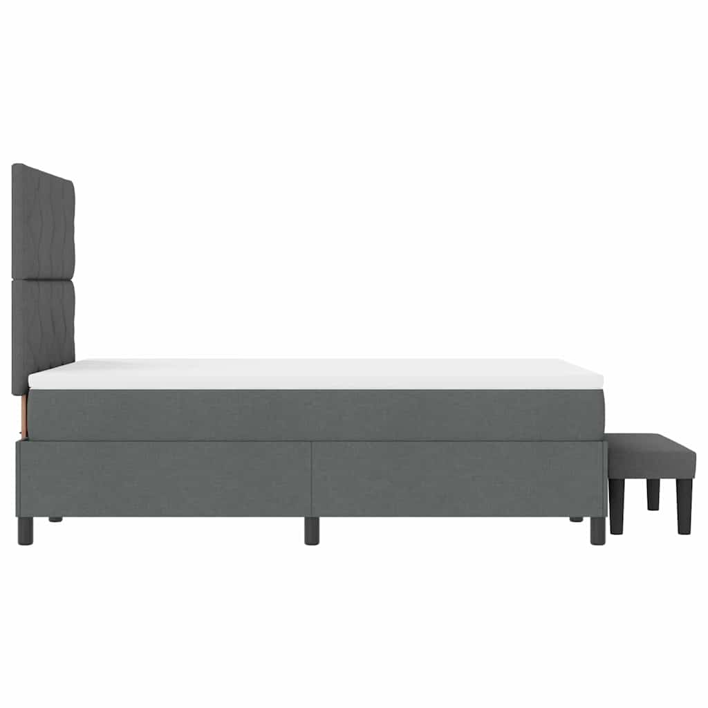 Box spring seng med hovedgærde Mørkegrå 120 x 200 cm Stof