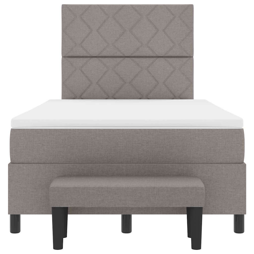Box spring seng med hovedgærde Gråbrun 120 x 200 cm Stof