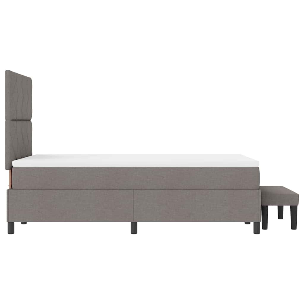 Box spring seng med hovedgærde Gråbrun 120 x 200 cm Stof