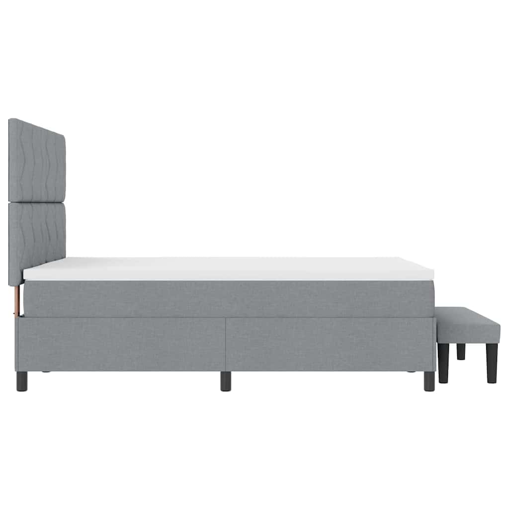 Box spring seng med pude Lysegrå 140 x 190 cm Stof