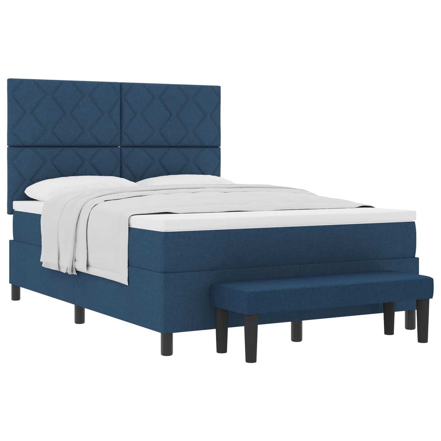 Box spring seng med hovedgærde Blå 140 x 190 cm Stof