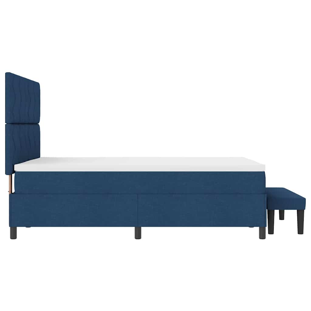 Box spring seng med hovedgærde Blå 140 x 190 cm Stof