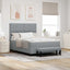 Box spring seng med hovedgærde Lysegrå 140 x 200 cm Stof