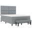 Box spring seng med hovedgærde Lysegrå 140 x 200 cm Stof