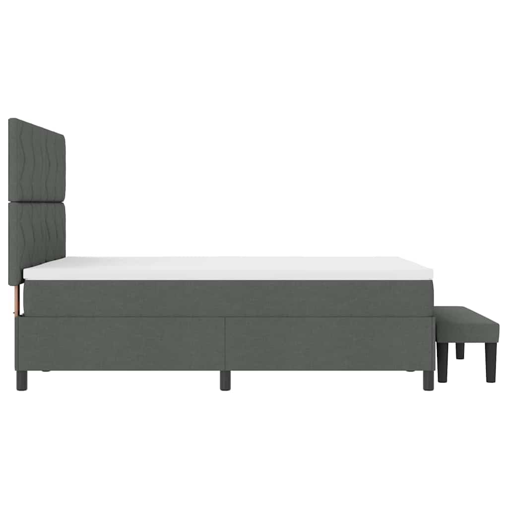 Box spring seng med hovedgærde Mørkegrå 140 x 200 cm Stof