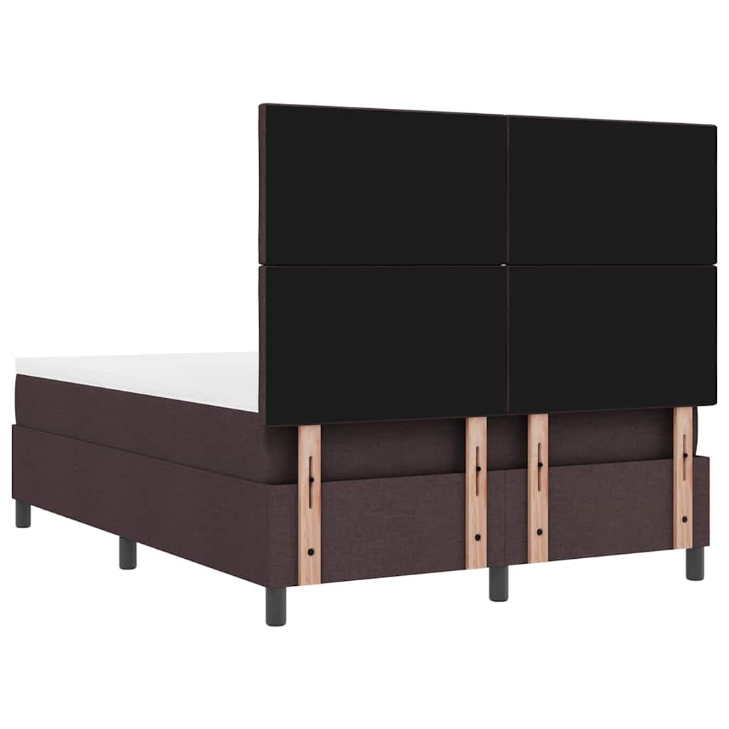 Box spring seng med hovedgærde Mørk Brun 140 x 200 cm Stof