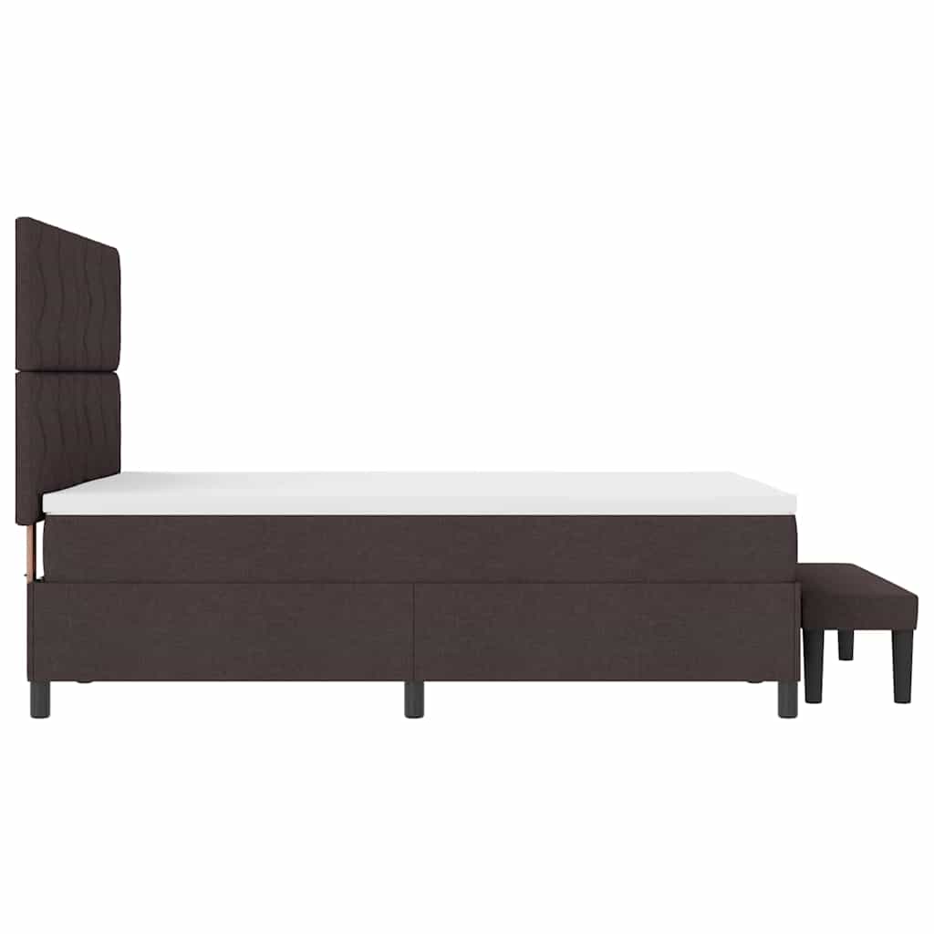 Box spring seng med hovedgærde Mørk Brun 140 x 200 cm Stof