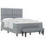 Box spring seng med hovedgærde Lysegrå 160 x 200 cm Stof