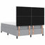 Box spring seng med hovedgærde Lysegrå 160 x 200 cm Stof