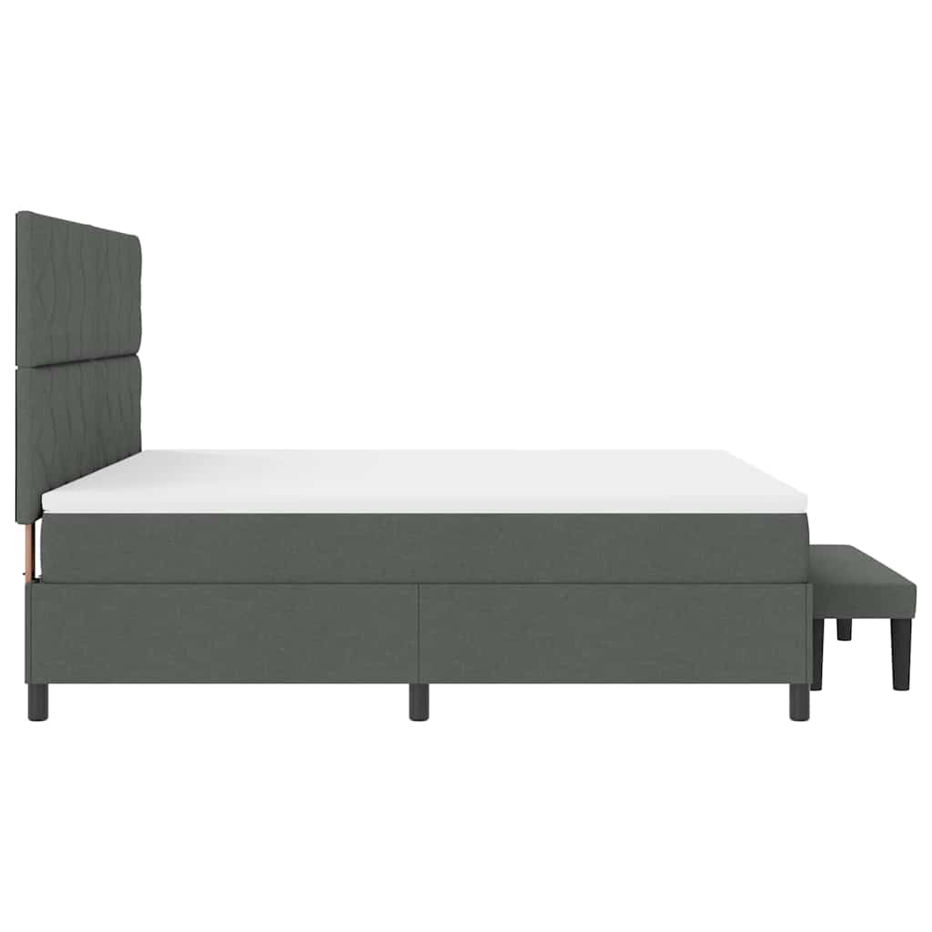 Box spring seng med hovedgærde Mørkegrå 180 x 200 cm Stof
