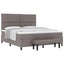 Box spring seng med hovedgærde Gråbrun 180 x 200 cm Stof