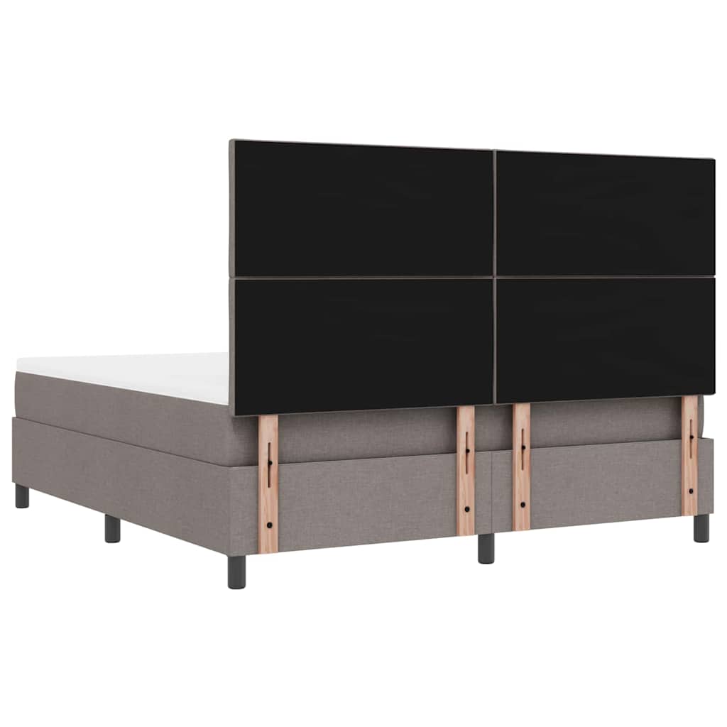 Box spring seng med hovedgærde Gråbrun 180 x 200 cm Stof