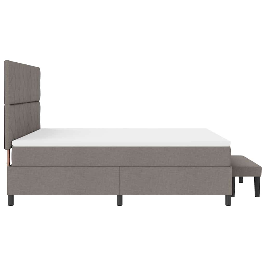 Box spring seng med hovedgærde Gråbrun 180 x 200 cm Stof