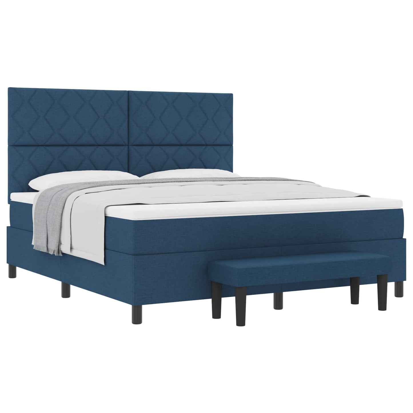 Box spring seng med hovedgærde Blå 180 x 200 cm Stof