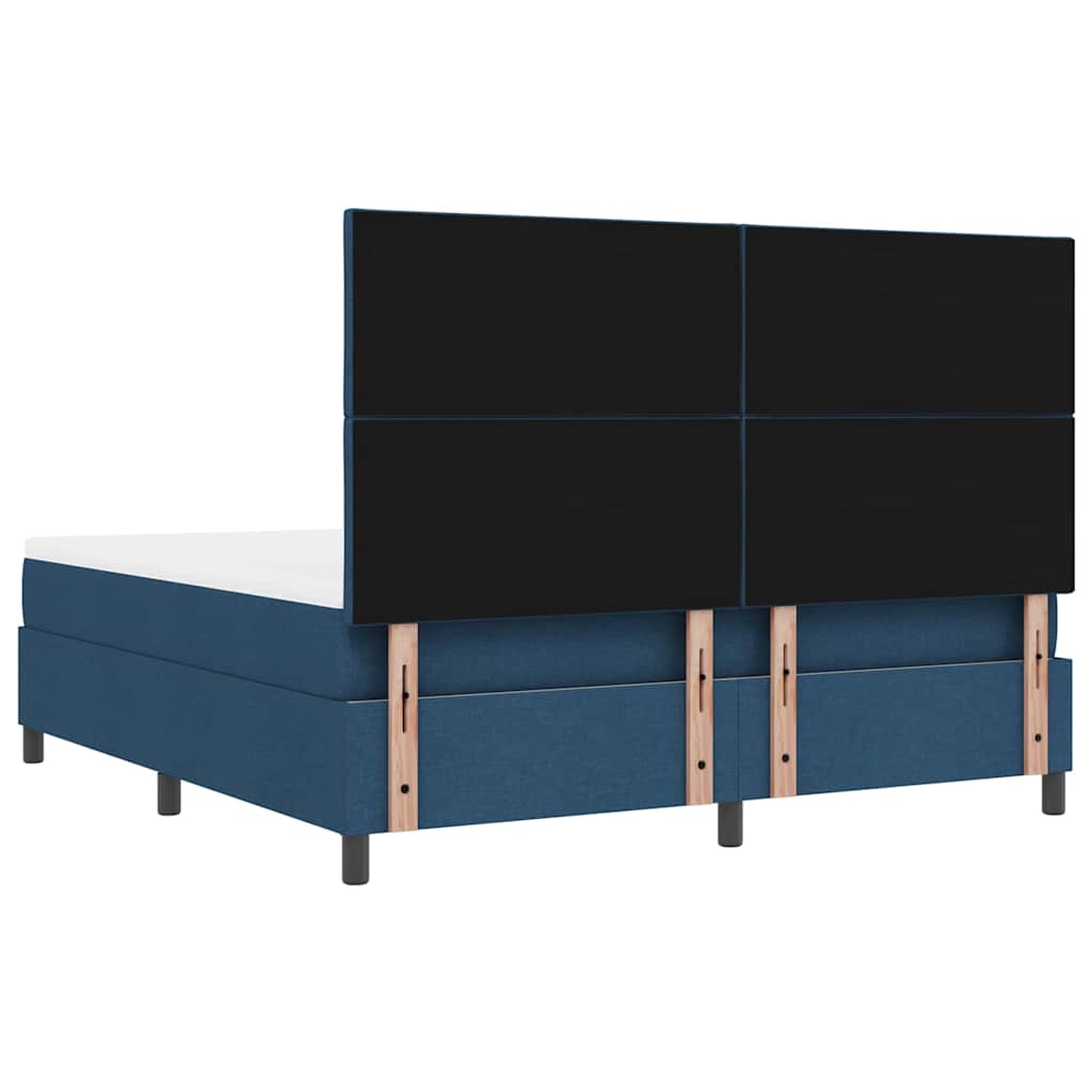 Box spring seng med hovedgærde Blå 180 x 200 cm Stof