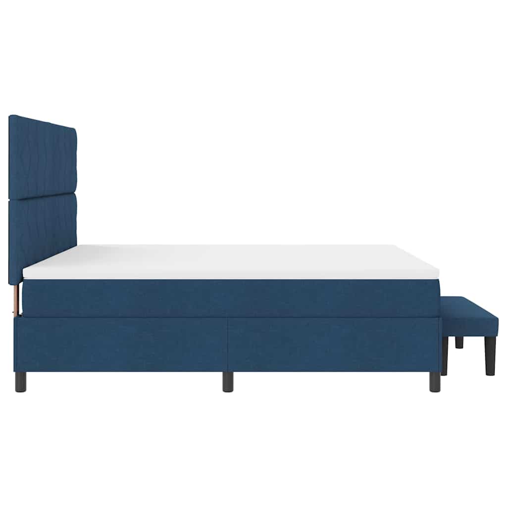 Box spring seng med hovedgærde Blå 180 x 200 cm Stof