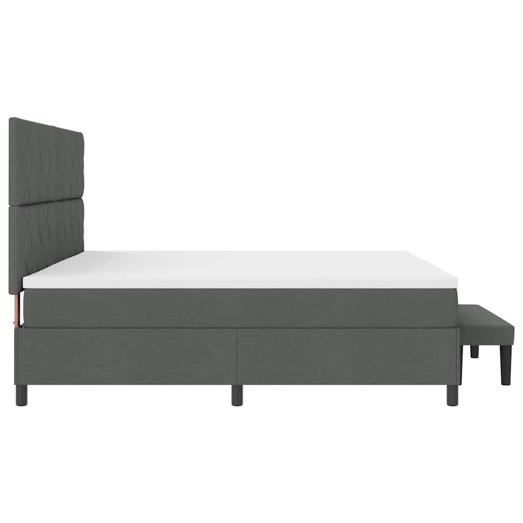 Box spring seng med hovedgærde Mørkegrå 200 x 200 cm Stof