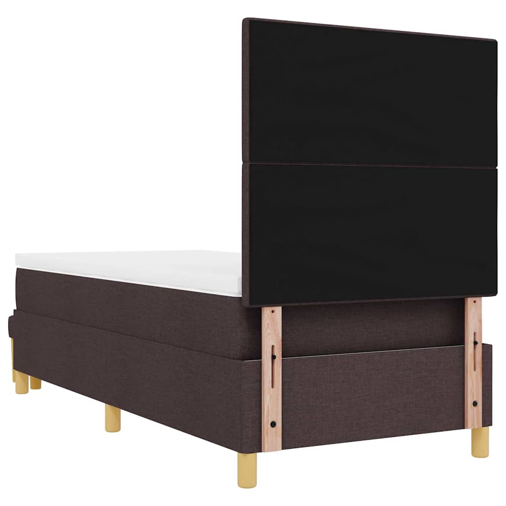 Box spring seng med hovedgærde Mørkebrun 190 x 90 cm Stof