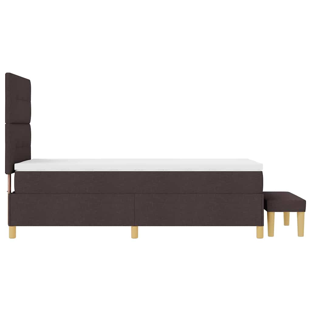 Box spring seng med hovedgærde Mørkebrun 190 x 90 cm Stof