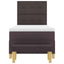 Box spring seng med hovedgærde Mørkebrun 200 x 90 cm Stof