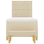 Box spring seng med hovedgærde Creme 200 x 90 cm Stof