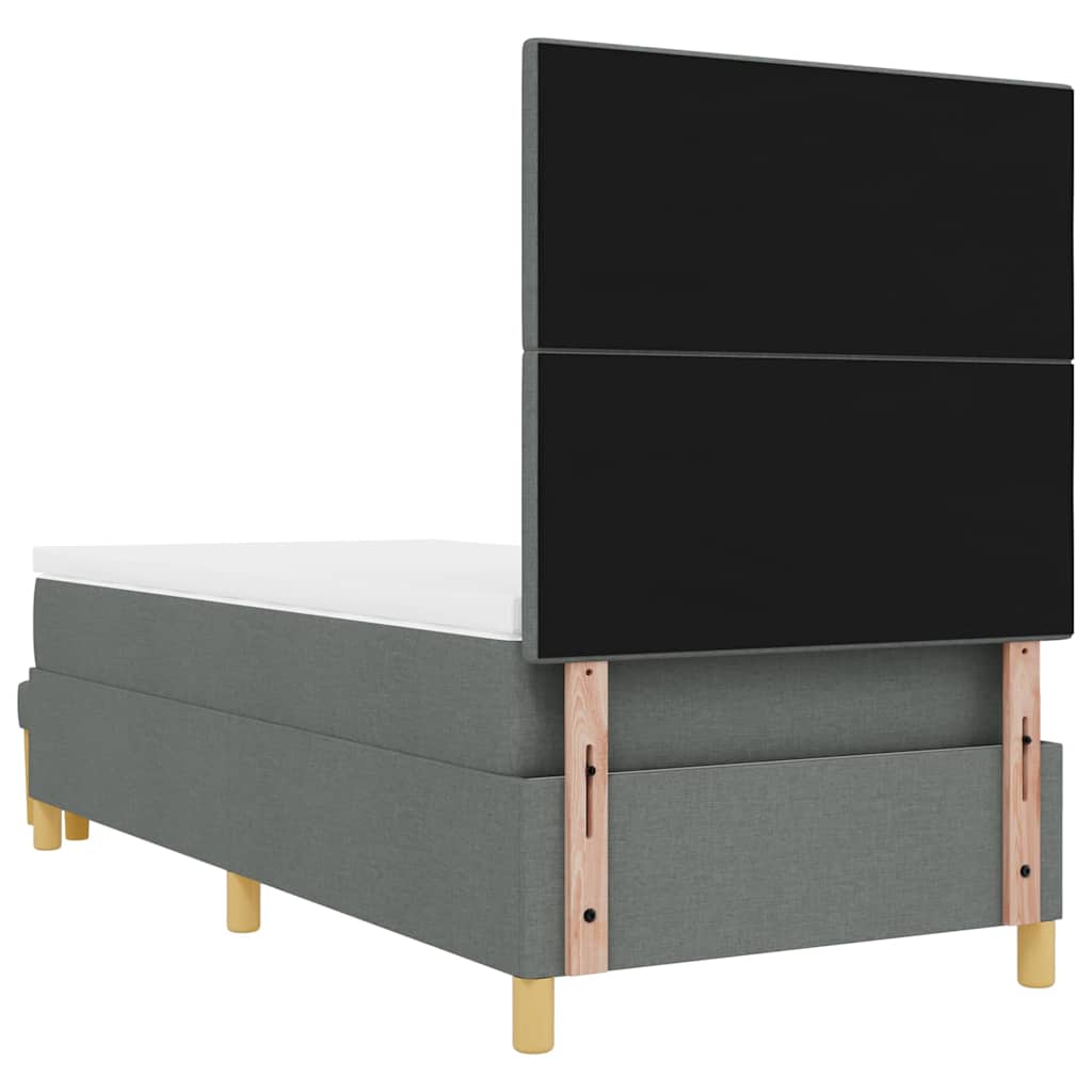 Box spring seng med hovedgærde Mørkegrå 200 x 100 cm Stof