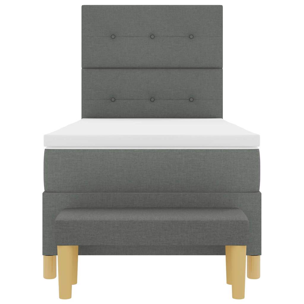Box spring seng med hovedgærde Mørkegrå 200 x 100 cm Stof