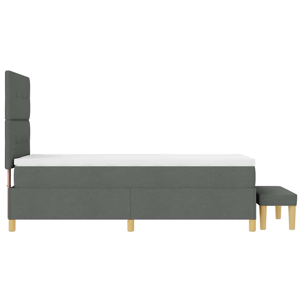 Box spring seng med hovedgærde Mørkegrå 200 x 100 cm Stof