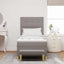 Box spring seng med pude Gråbrun 200 x 100 cm Stof