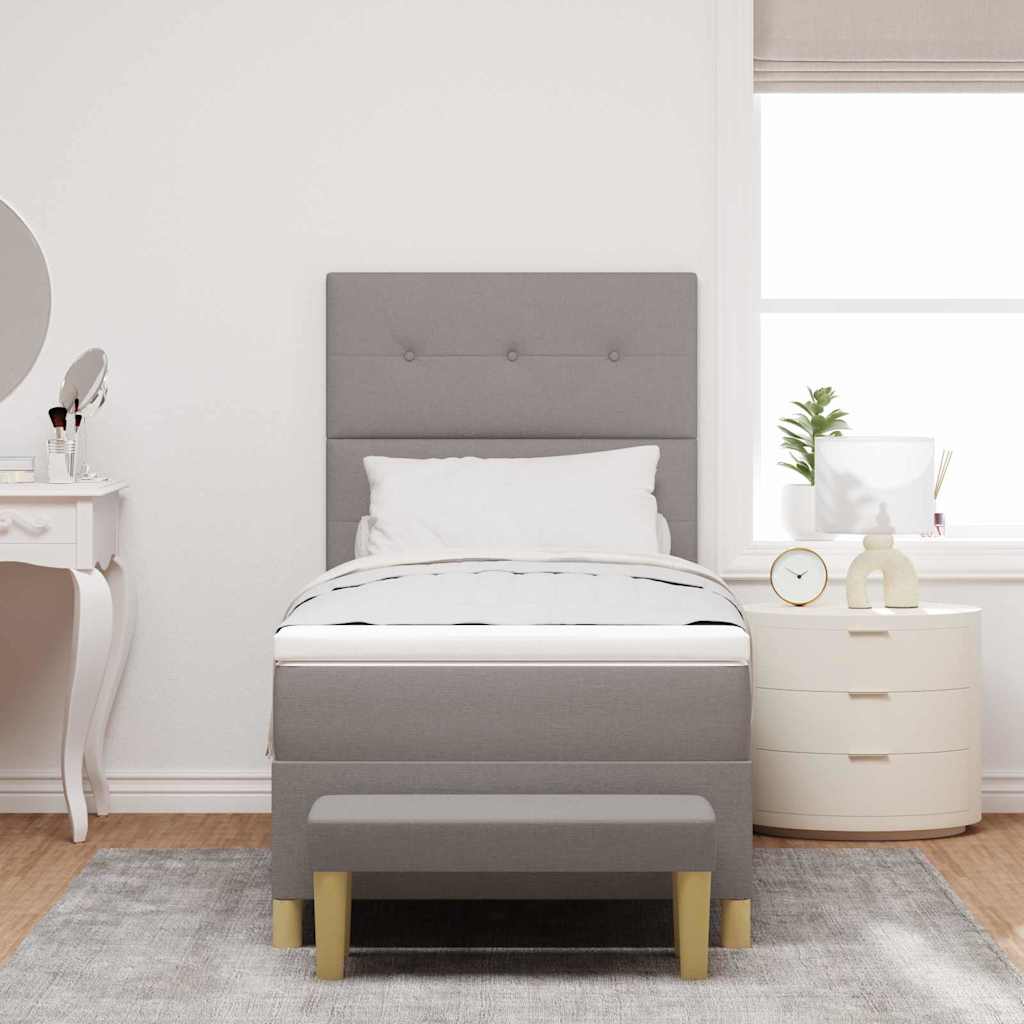 Box spring seng med pude Gråbrun 200 x 100 cm Stof