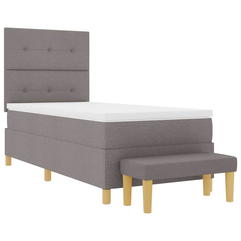 Box spring seng med pude Gråbrun 200 x 100 cm Stof