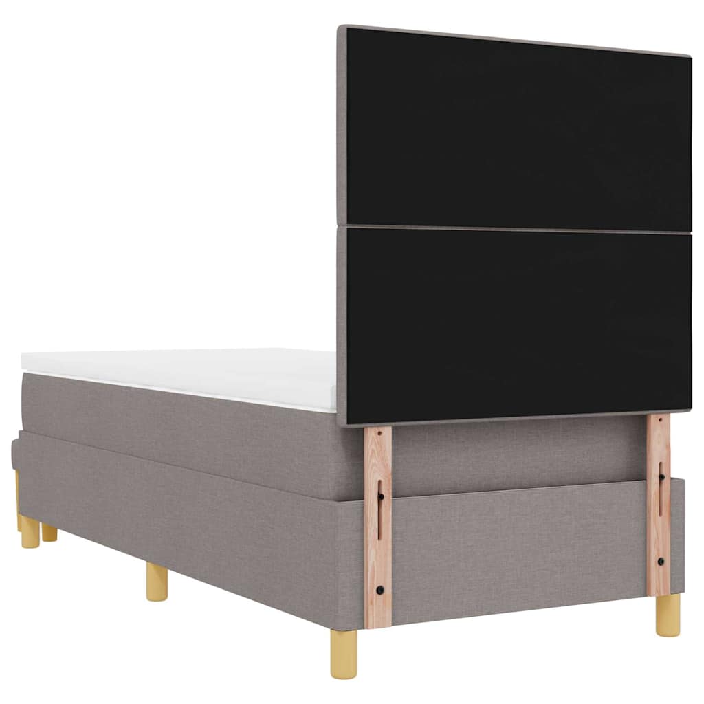 Box spring seng med pude Gråbrun 200 x 100 cm Stof