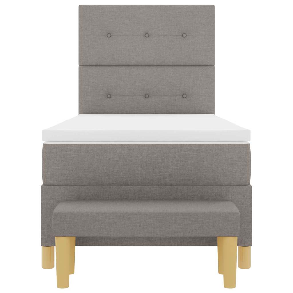 Box spring seng med pude Gråbrun 200 x 100 cm Stof