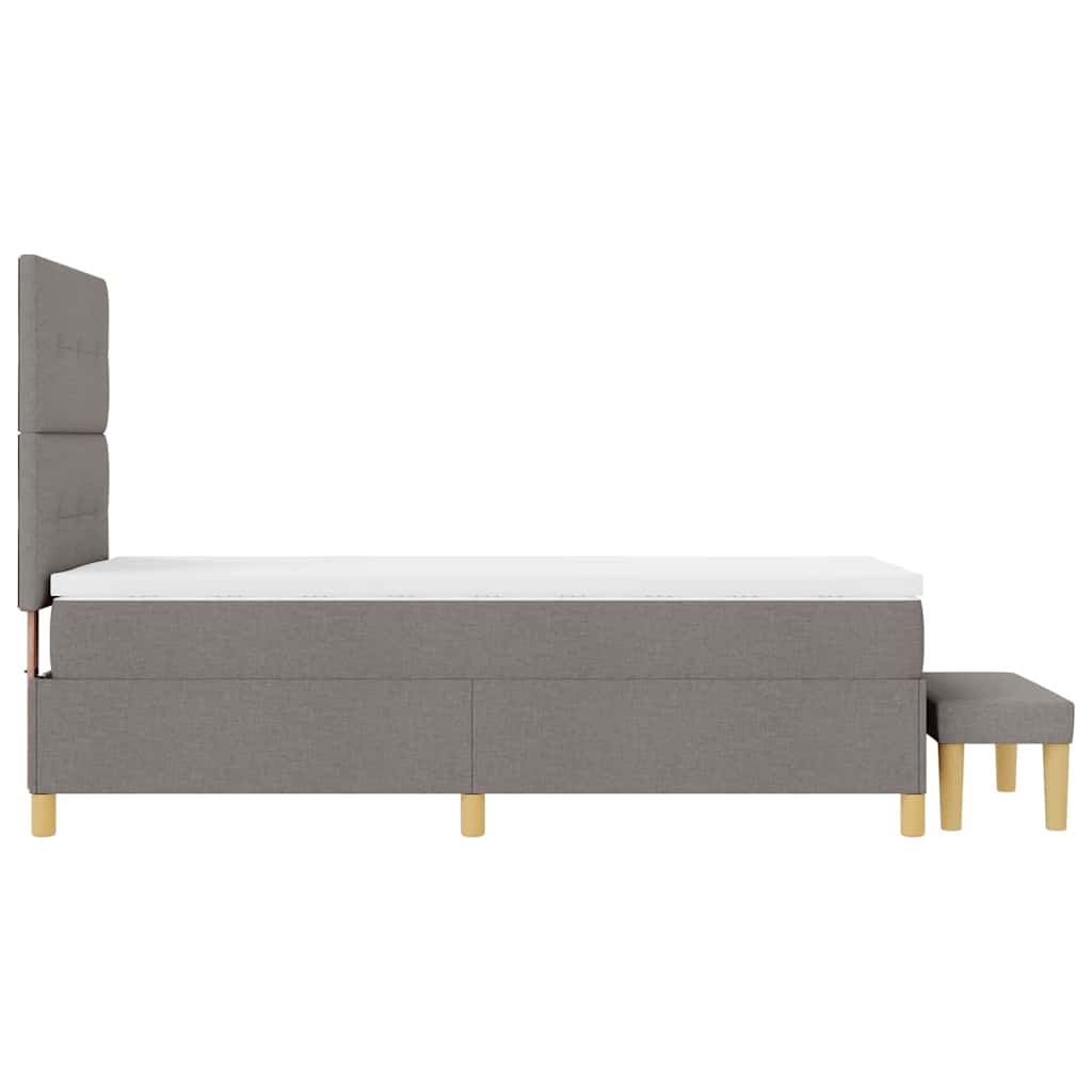 Box spring seng med pude Gråbrun 200 x 100 cm Stof