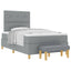 Box spring seng med hovedgærde Lysegrå 190 x 120 cm Stof