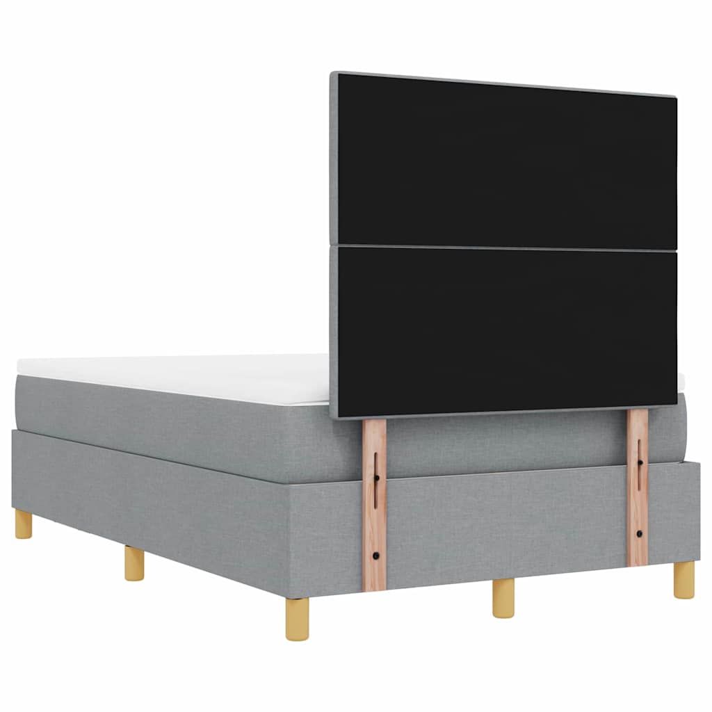Box spring seng med hovedgærde Lysegrå 190 x 120 cm Stof