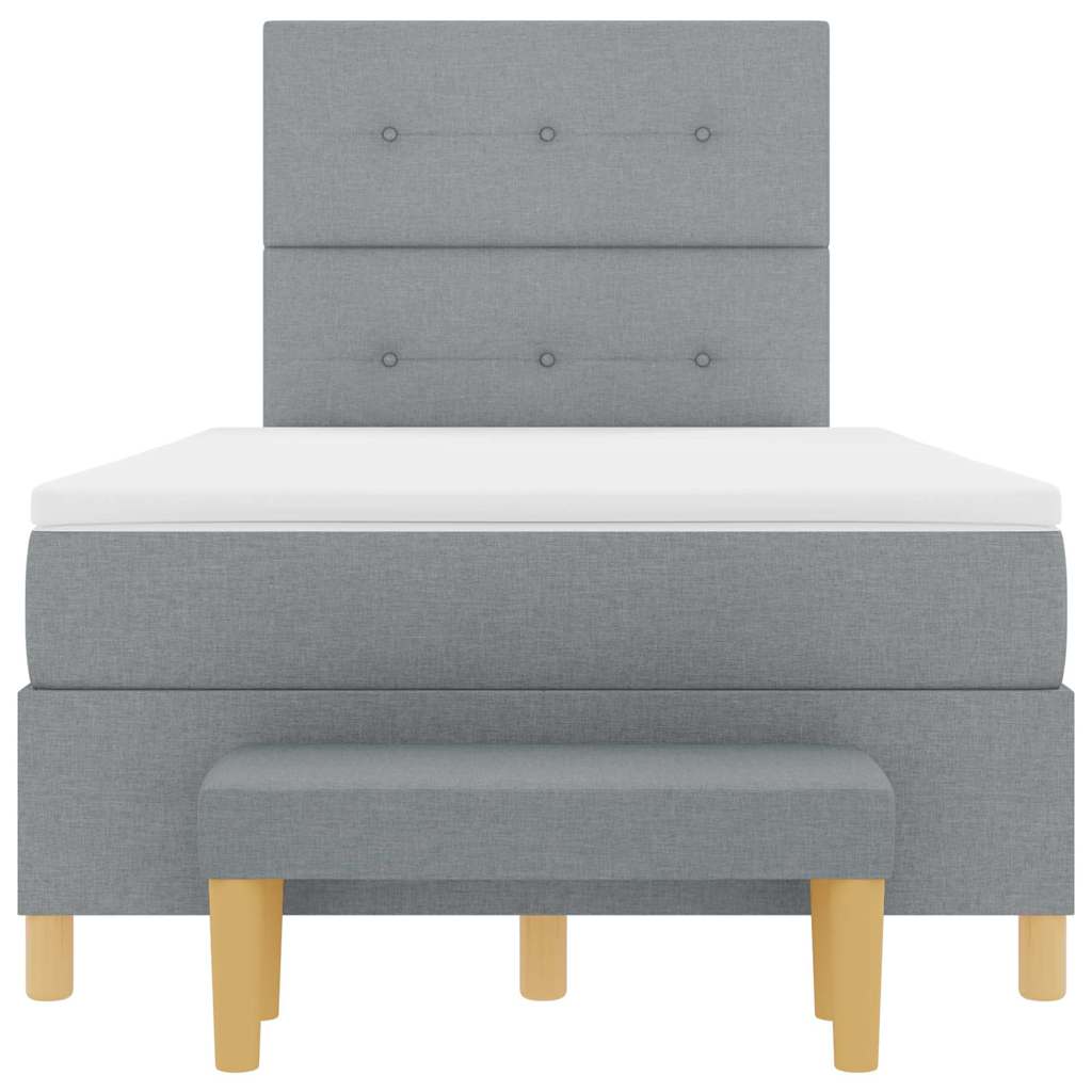 Box spring seng med hovedgærde Lysegrå 190 x 120 cm Stof