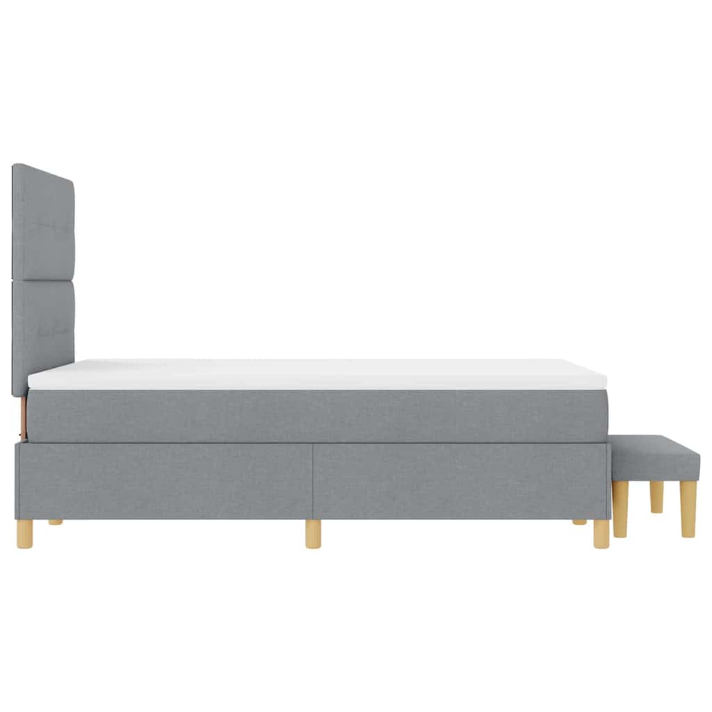 Box spring seng med hovedgærde Lysegrå 190 x 120 cm Stof