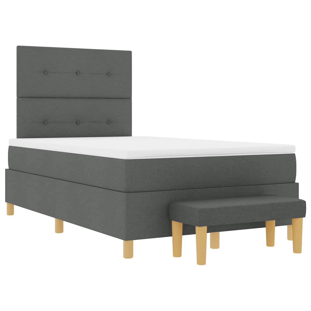 Box spring seng med hovedgærde Mørkegrå 190 x 120 cm Stof