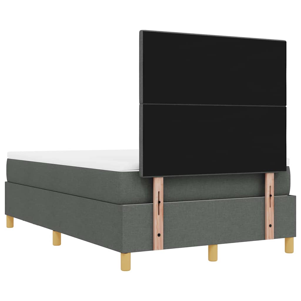 Box spring seng med hovedgærde Mørkegrå 190 x 120 cm Stof