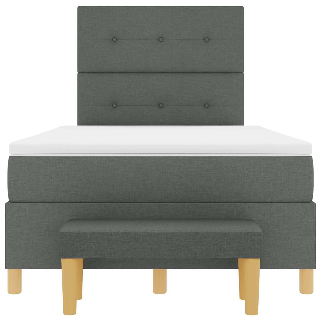 Box spring seng med hovedgærde Mørkegrå 190 x 120 cm Stof
