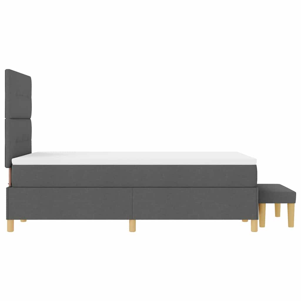 Box spring seng med hovedgærde Mørkegrå 190 x 120 cm Stof