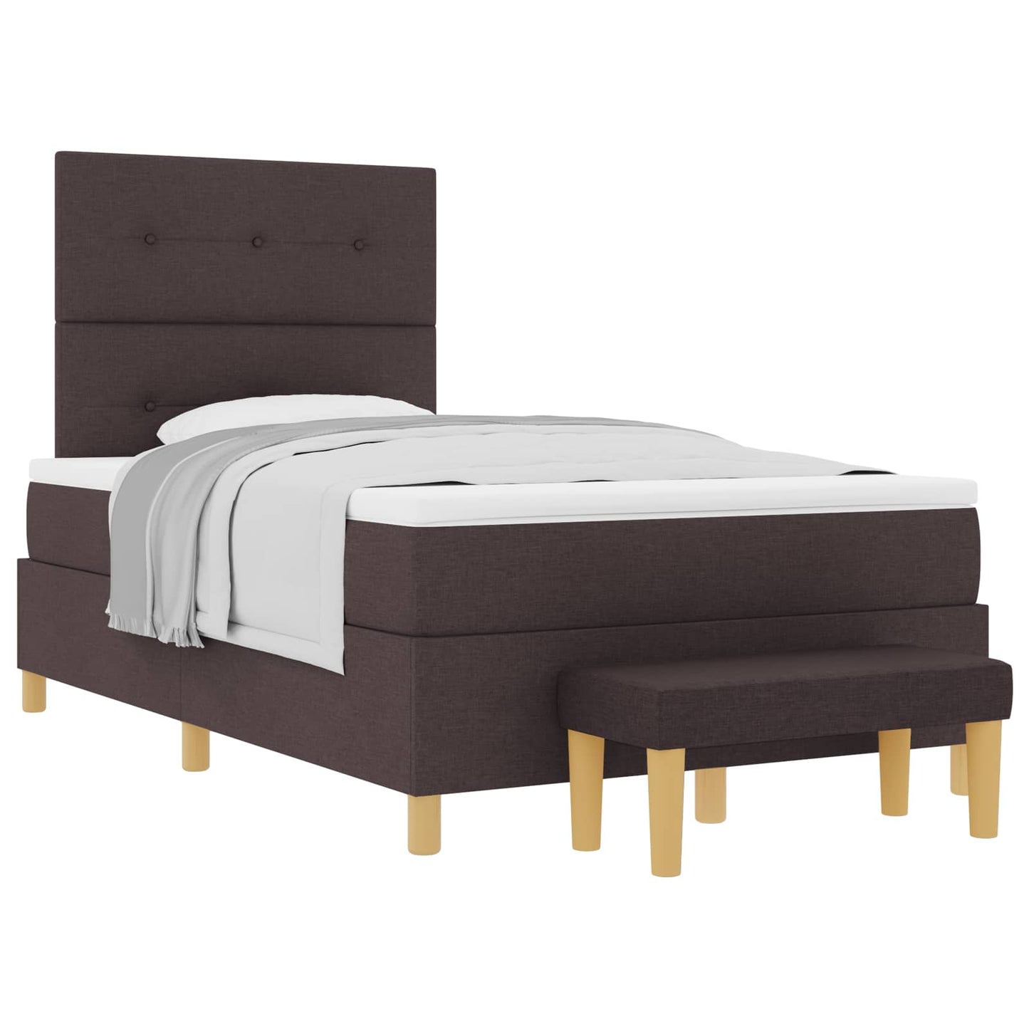 Box spring seng med hovedgærde Mørk Brun 190 x 120 cm Stof