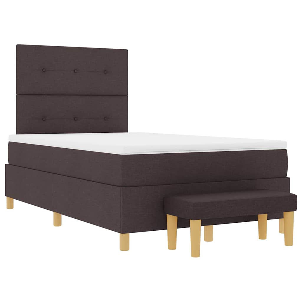 Box spring seng med hovedgærde Mørk Brun 190 x 120 cm Stof