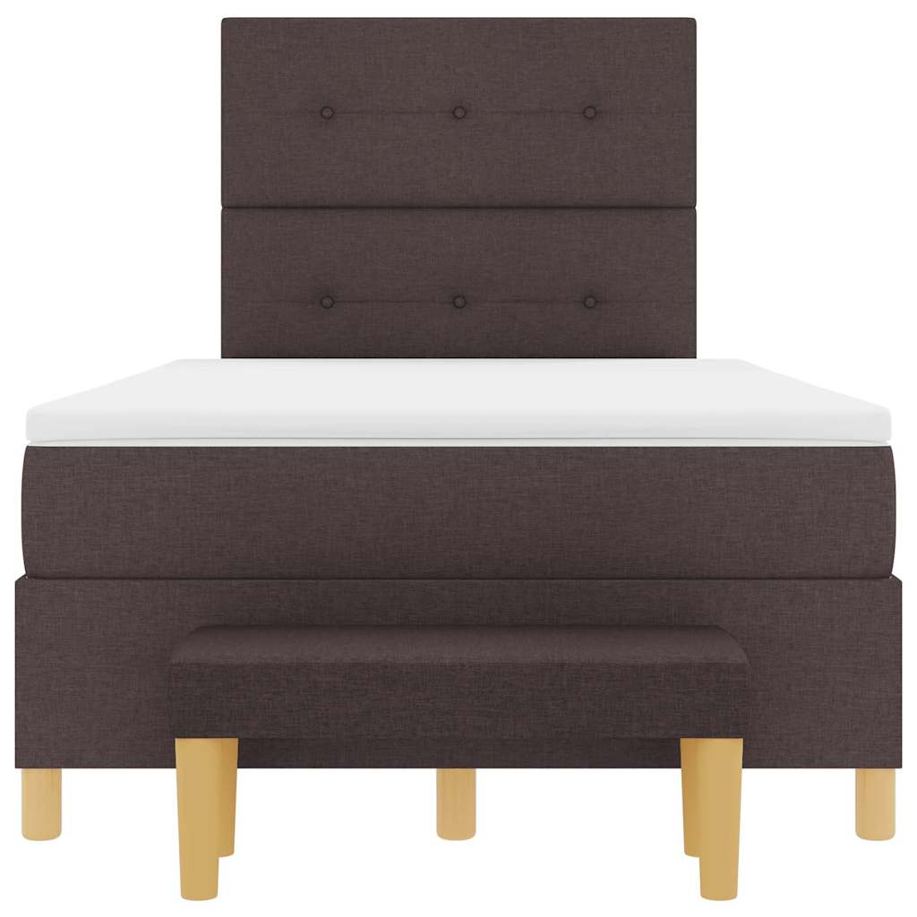 Box spring seng med hovedgærde Mørk Brun 190 x 120 cm Stof