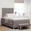 Box spring seng med hovedgærde Gråbrun 120 x 200 cm Stof